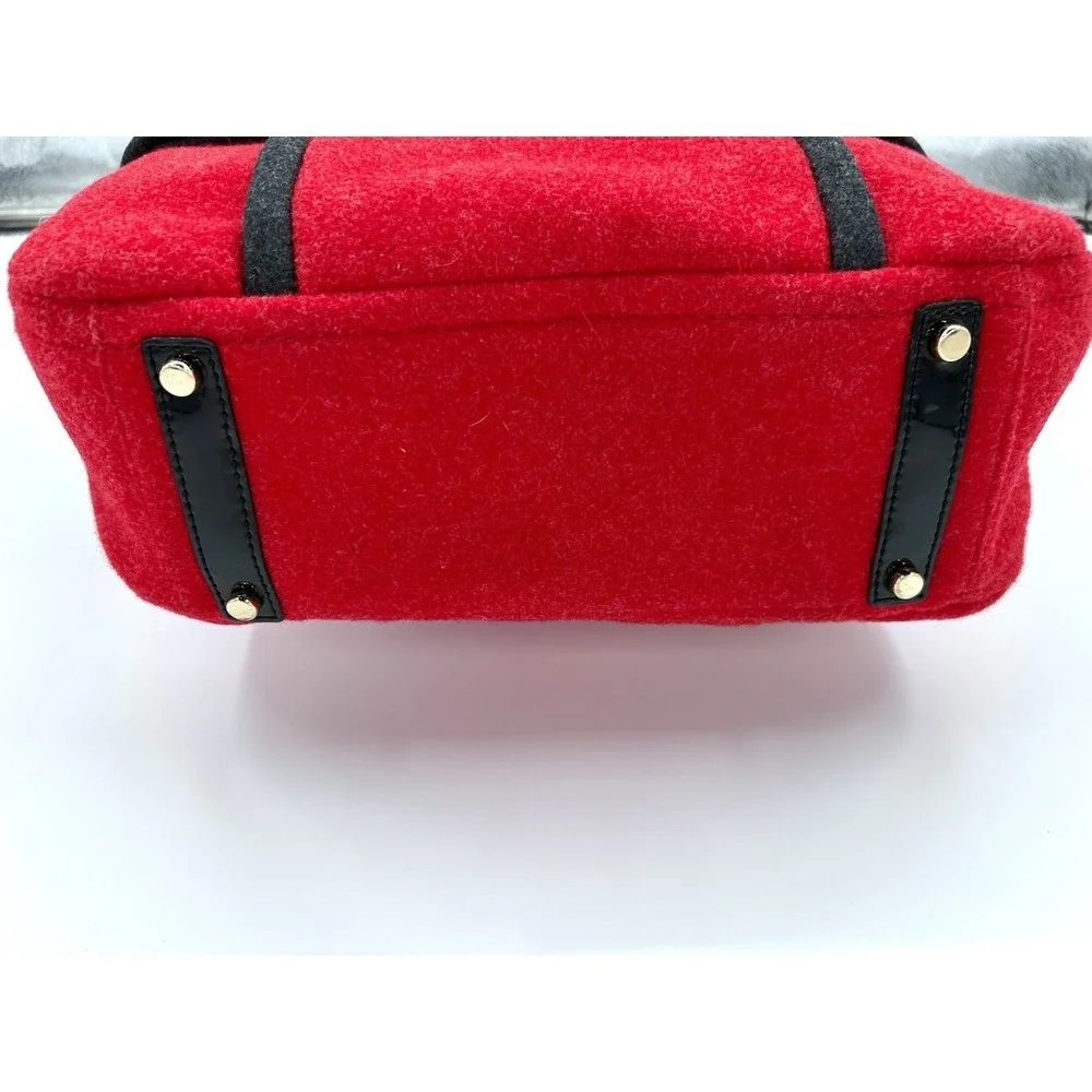 KATE SPADE CHESTNUT HILL‎ GERANIUM RED ALDA QUINN WOOL SATCHEL TOTE Valentines